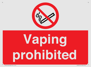 Vaping prohibited